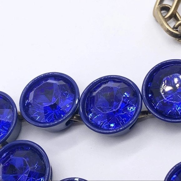 J. Crew Royal Blue Brulee Crystal Necklace - Picture 3 of 6